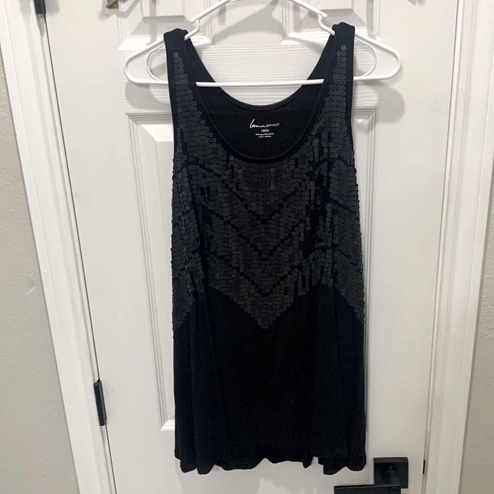 Lane Bryant sz 18/20 sequined black tank top